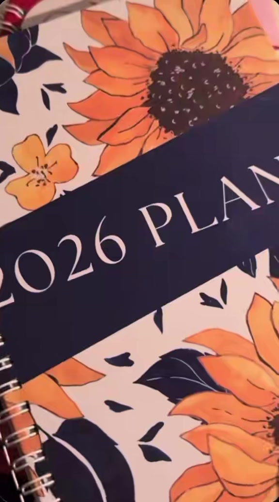 Sunflower and navy 2026 planner cover