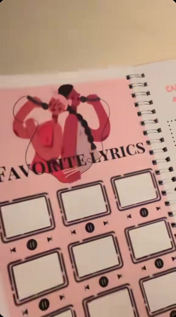 Favorite Lyrics planner spread with illustrated singer